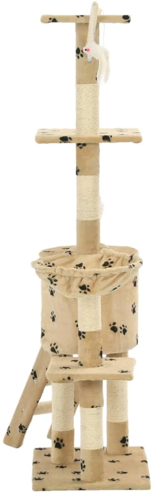 Draskyklė katėms su stovais iš sizalio, 138cm, smėlio sp. pėd.