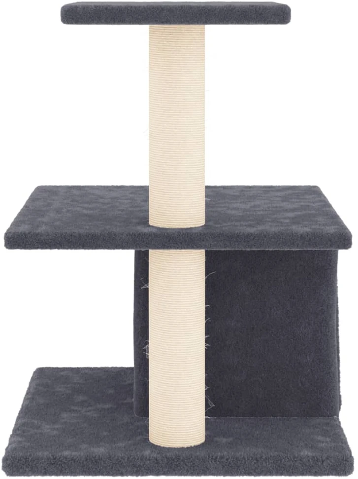 Draskyklė katėms su stovais iš sizalio, tamsiai pilka, 48cm