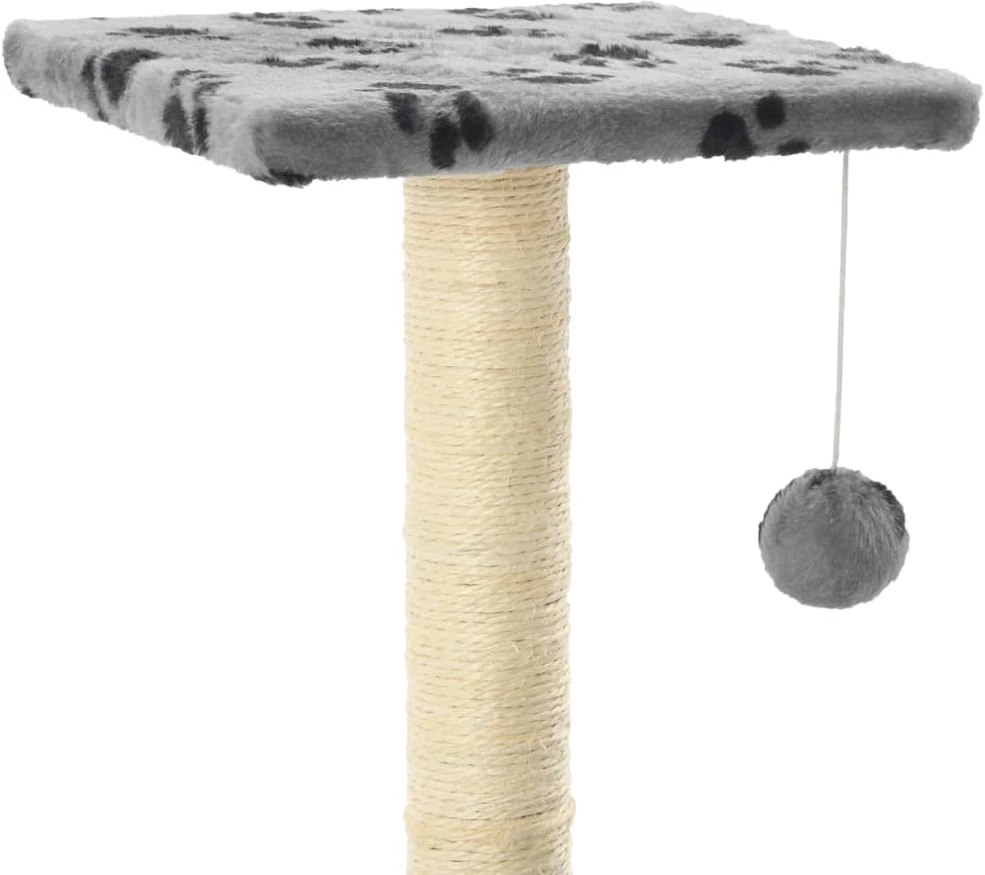 Draskyklė katėms su stovais iš sizalio, 65cm, pilkos sp. pėdut.