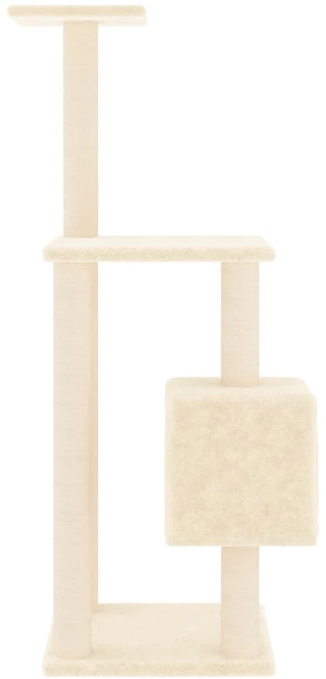 Draskyklė katėms su stovais iš sizalio, kreminės spalvos, 104cm
