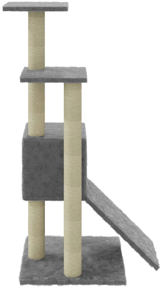 Draskyklė katėms su stovais iš sizalio, šviesiai pilka, 92cm