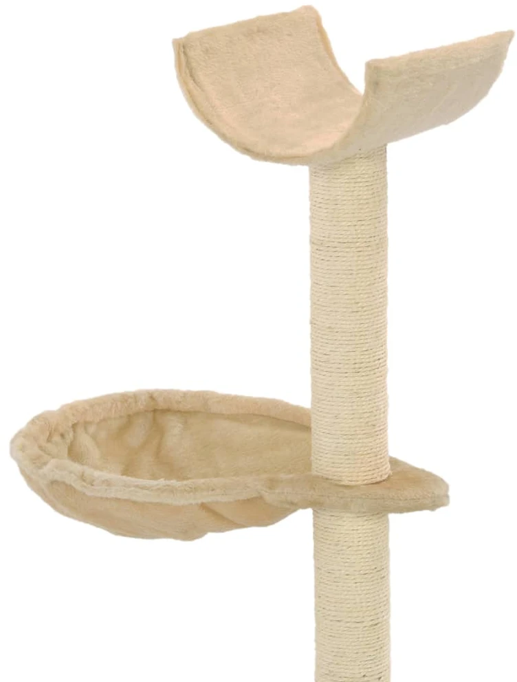 Draskyklė katėms su stovais iš sizalio, 105cm, smėlio sp.