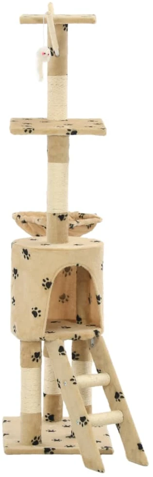 Draskyklė katėms su stovais iš sizalio, 138cm, smėlio sp. pėd.