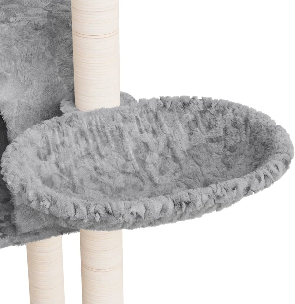 Draskyklė katėms su stovais iš sizalio, šviesiai pilka, 108,5cm