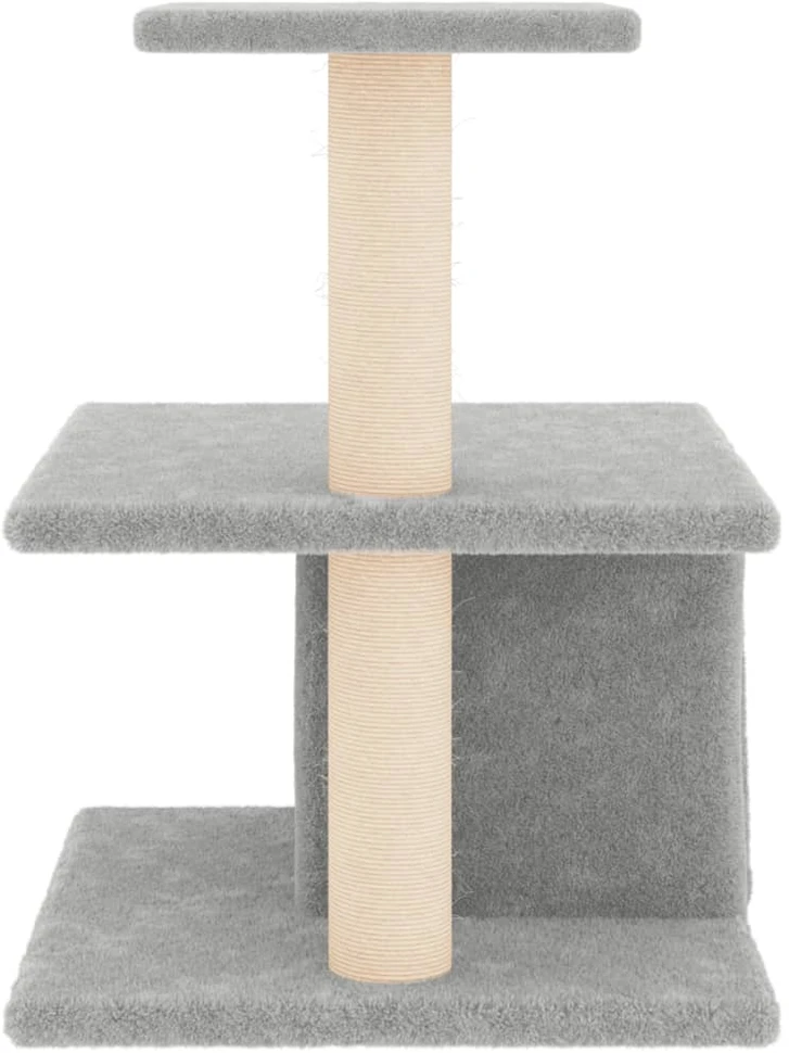 Draskyklė katėms su stovais iš sizalio, šviesiai pilka, 48cm