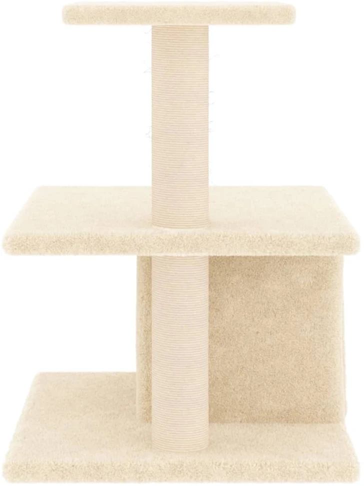 Draskyklė katėms su stovais iš sizalio, kreminės spalvos, 48cm