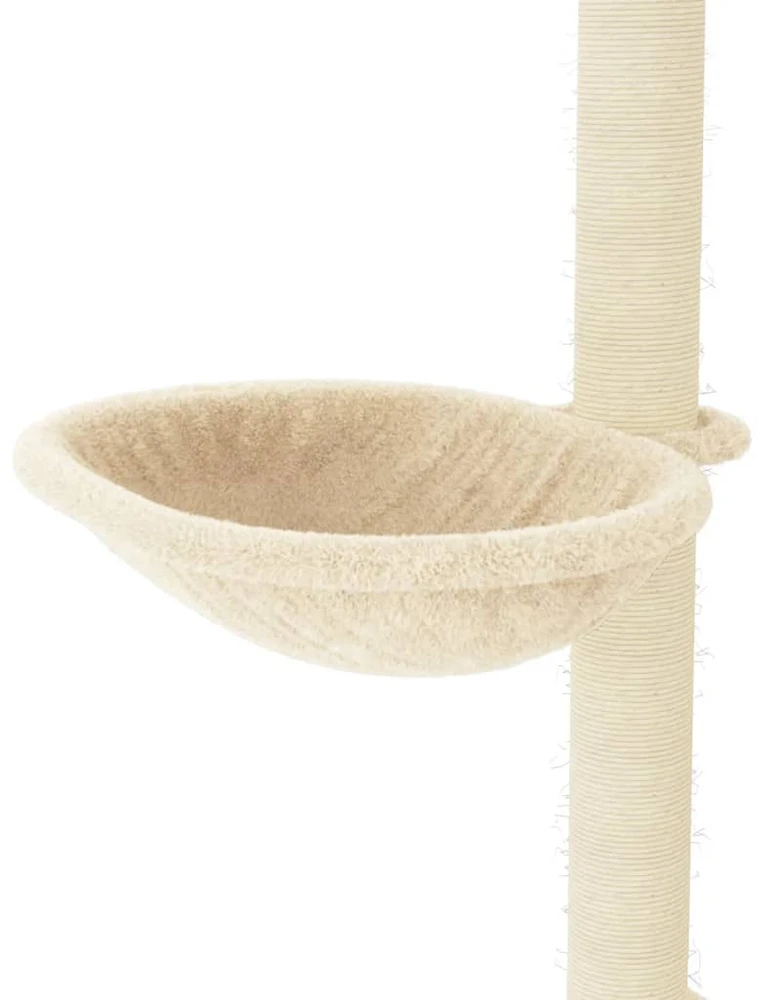 Draskyklė katėms su stovais iš sizalio, kreminės spalvos, 95cm