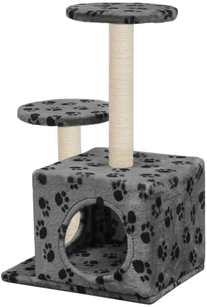 Draskyklė katėms su stovais iš sizalio, 60cm, pilkos sp. pėdut.