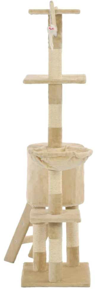Draskyklė katėms su stovais iš sizalio, 138cm, smėlio sp.