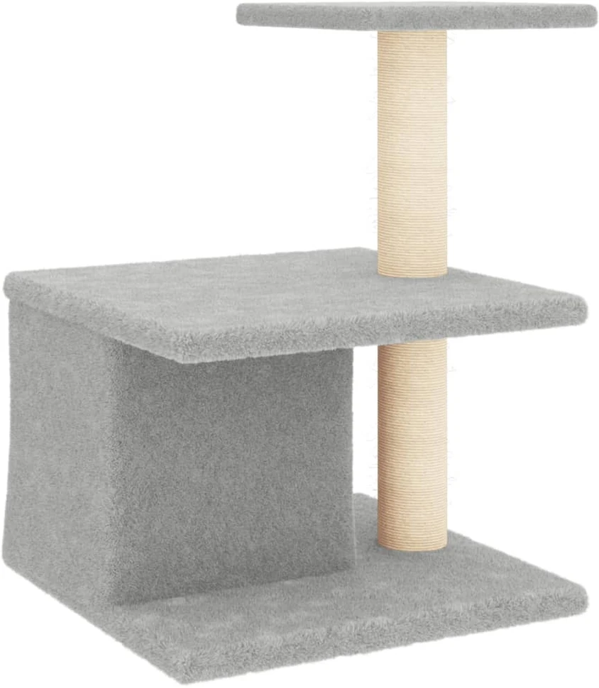 Draskyklė katėms su stovais iš sizalio, šviesiai pilka, 48cm