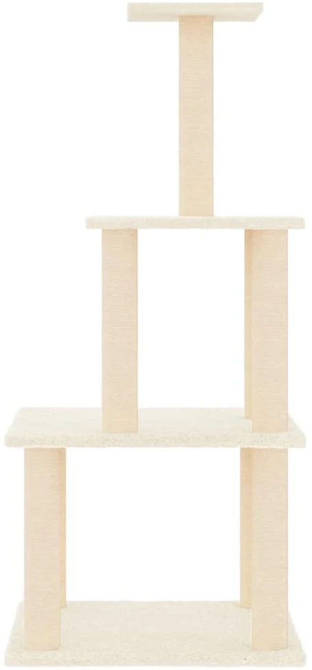 Draskyklė katėms su stovais iš sizalio, kreminės spalvos, 111cm
