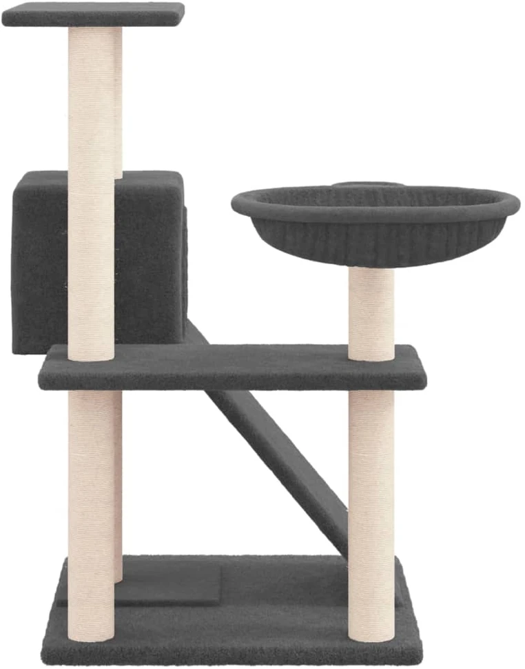 Draskyklė katėms su stovais iš sizalio, tamsiai pilka, 82cm