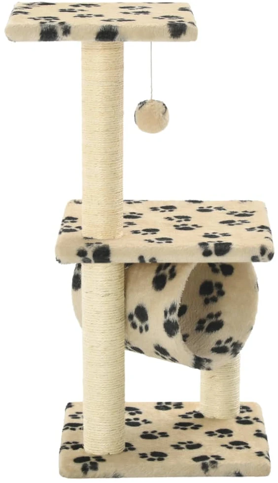 Draskyklė katėms su stovais iš sizalio, 65cm, smėlio sp. pėdut.