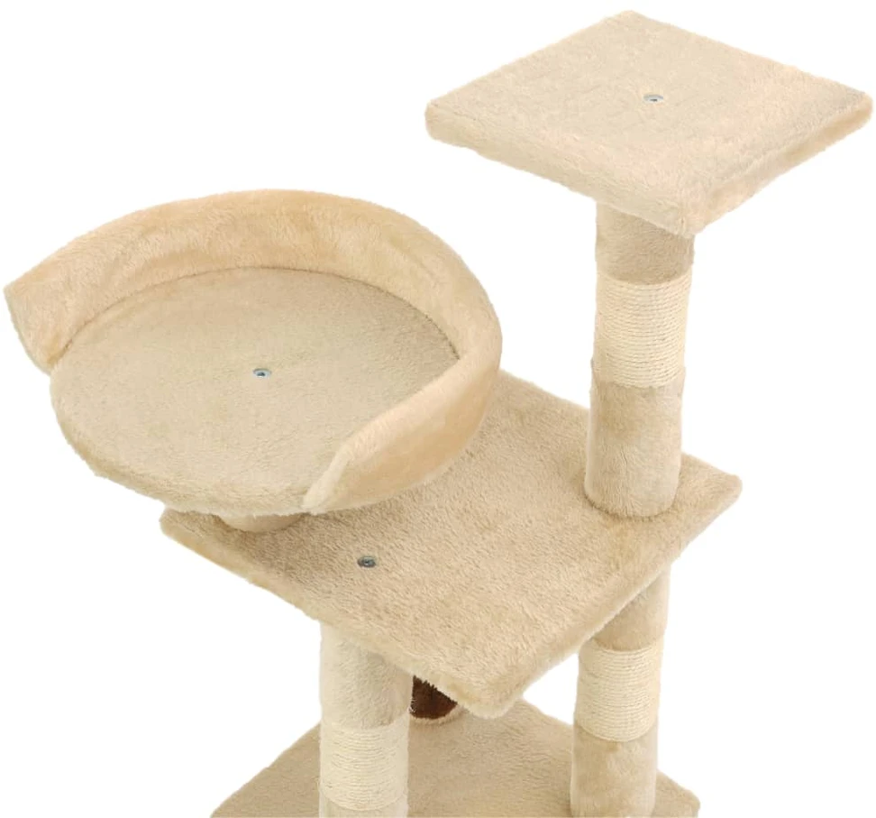 Draskyklė katėms su stovais iš sizalio, 65cm, smėlio sp.