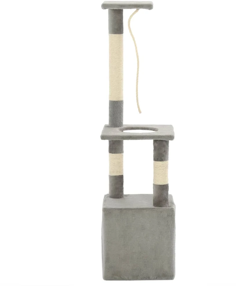 Draskyklė katėms su stovais iš sizalio, 109cm, pilka