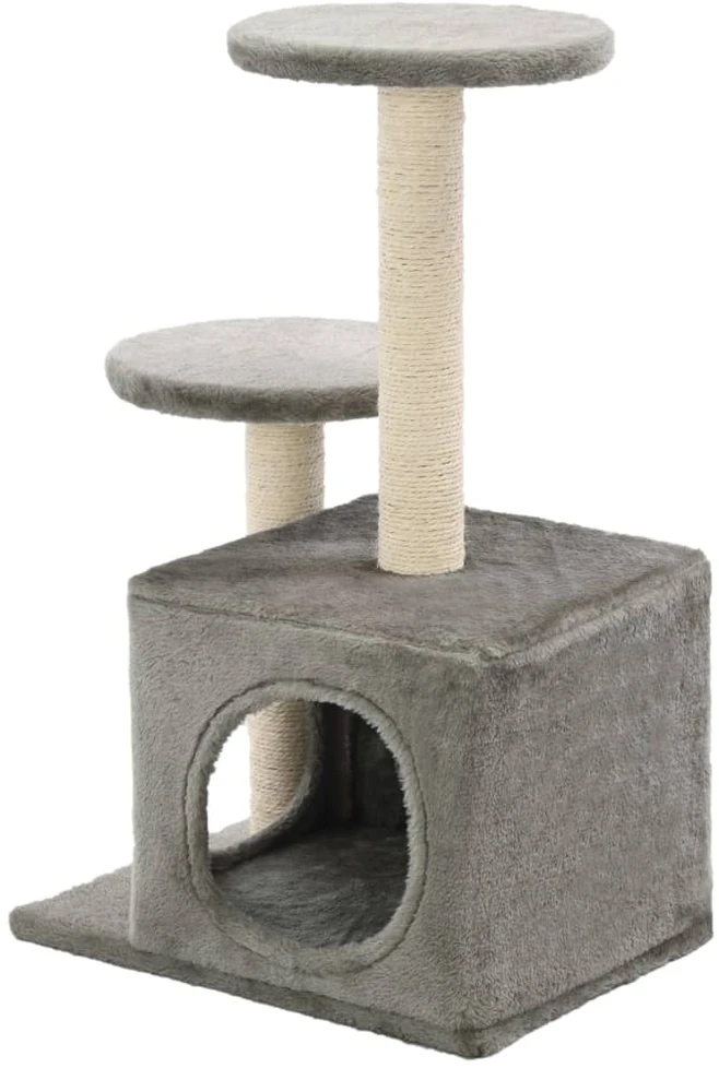 Draskyklė katėms su stovais iš sizalio, 60cm, pilka
