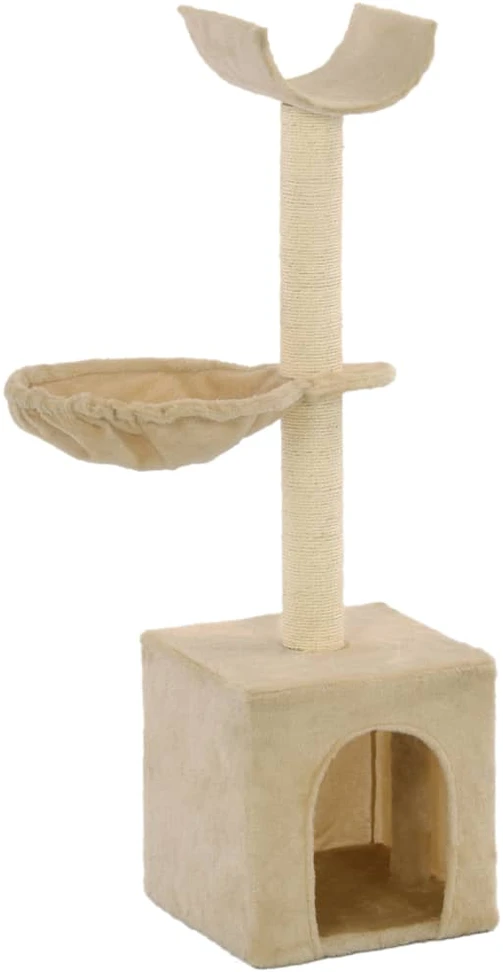 Draskyklė katėms su stovais iš sizalio, 105cm, smėlio sp.