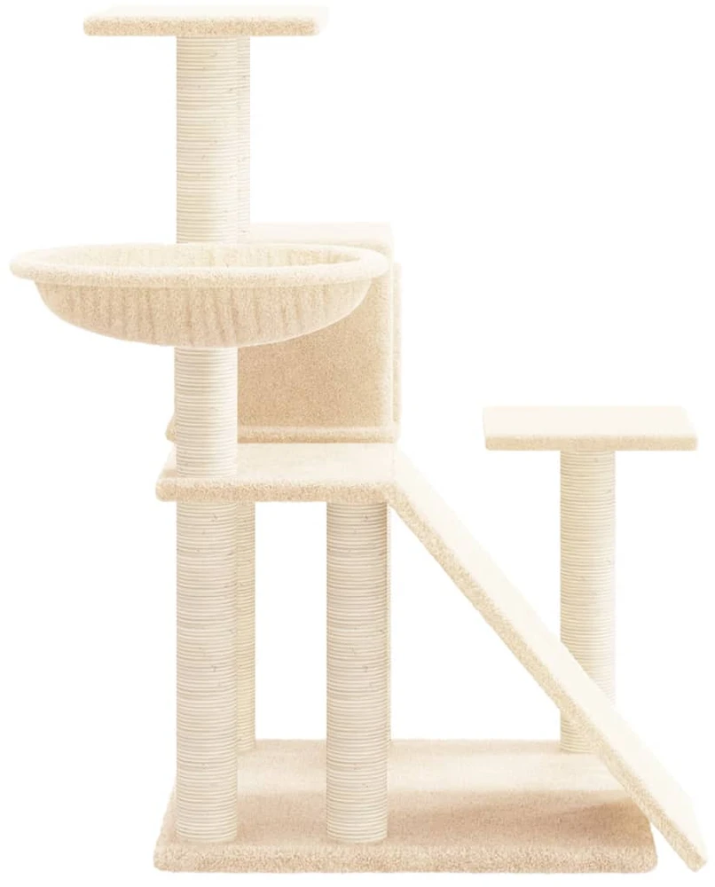 Draskyklė katėms su stovais iš sizalio, kreminės spalvos, 82cm