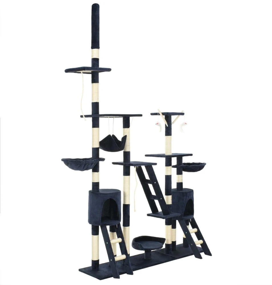 Draskyklė katėms su stovais iš sizalio, 230-250cm, mėlyna