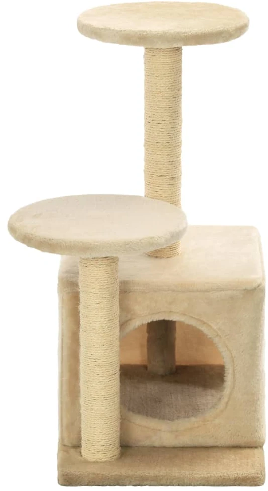 Draskyklė katėms su stovais iš sizalio, 60cm, smėlio spalvos