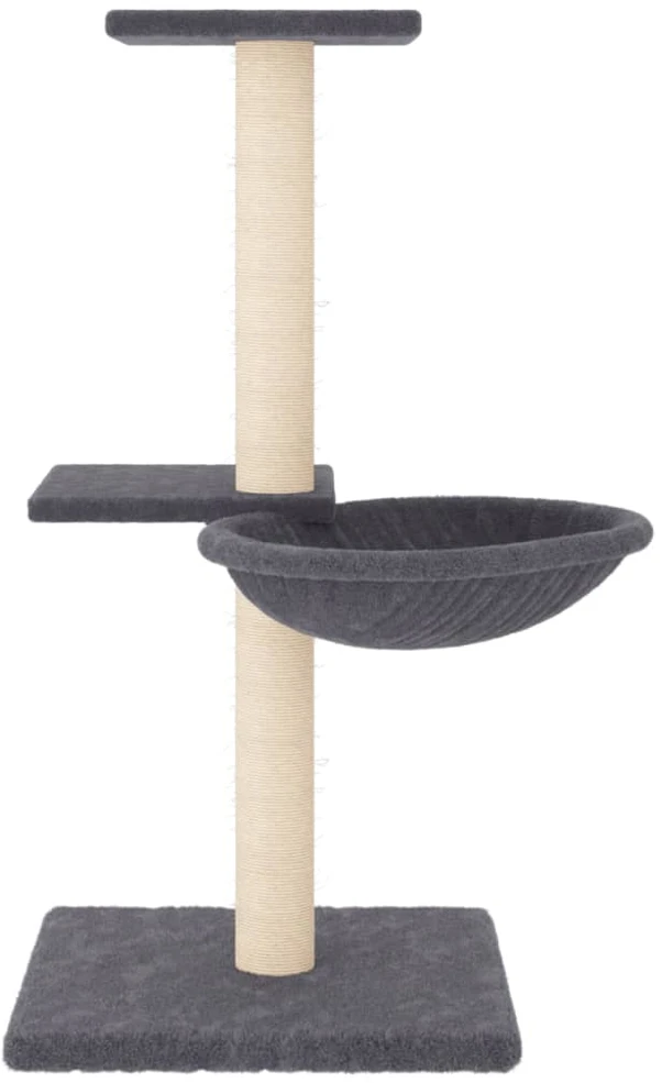Draskyklė katėms su stovais iš sizalio, tamsiai pilka, 72cm