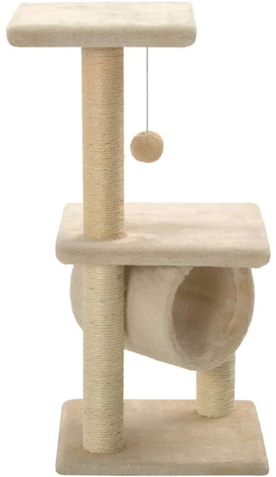 Draskyklė katėms su stovais iš sizalio, 65cm, smėlio sp.