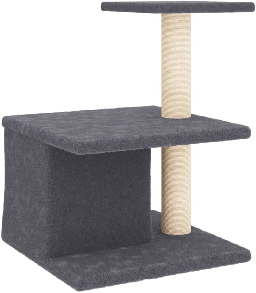 Draskyklė katėms su stovais iš sizalio, tamsiai pilka, 48cm