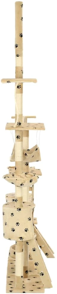 Draskyklė katėms su stovu, 230-250cm, smėlio spalvos