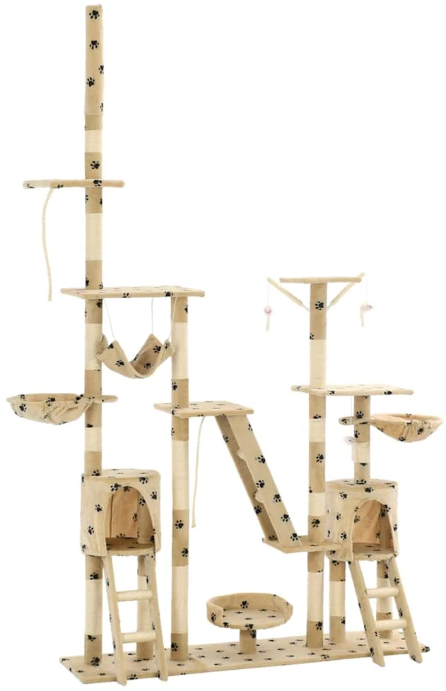 Draskyklė katėms su stovu, 230-250cm, smėlio spalvos