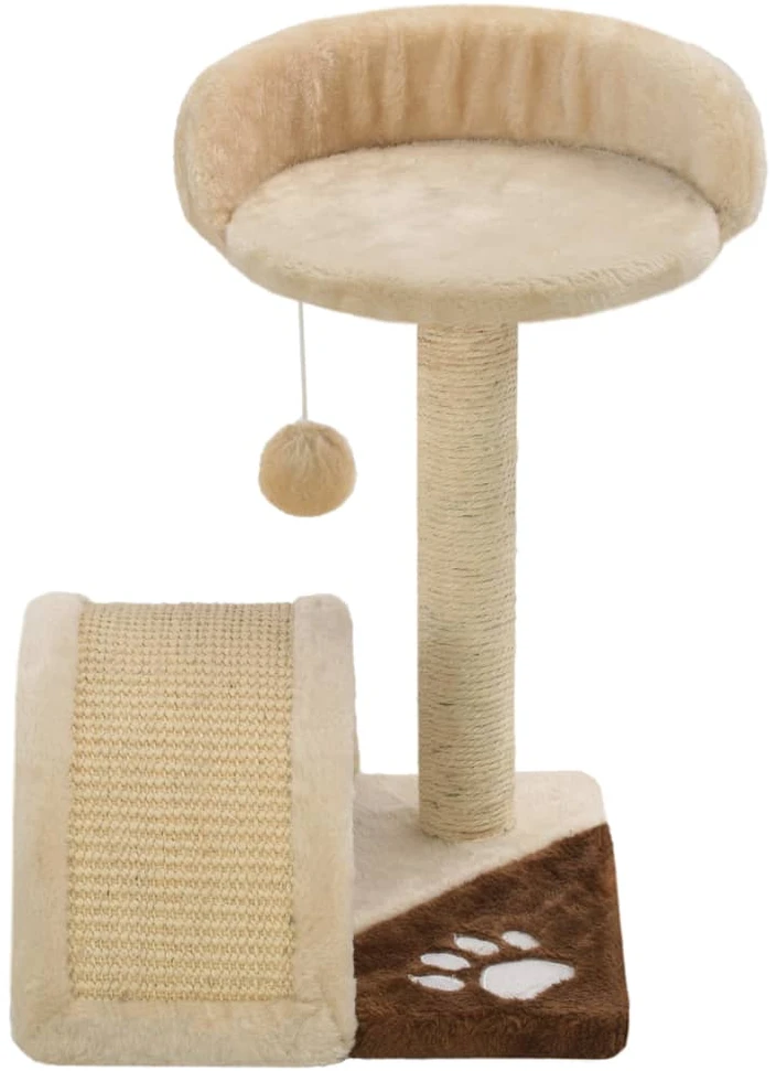 Draskyklė katėms su stovu iš sizalio, 40cm, smėlio ir rudos sp.