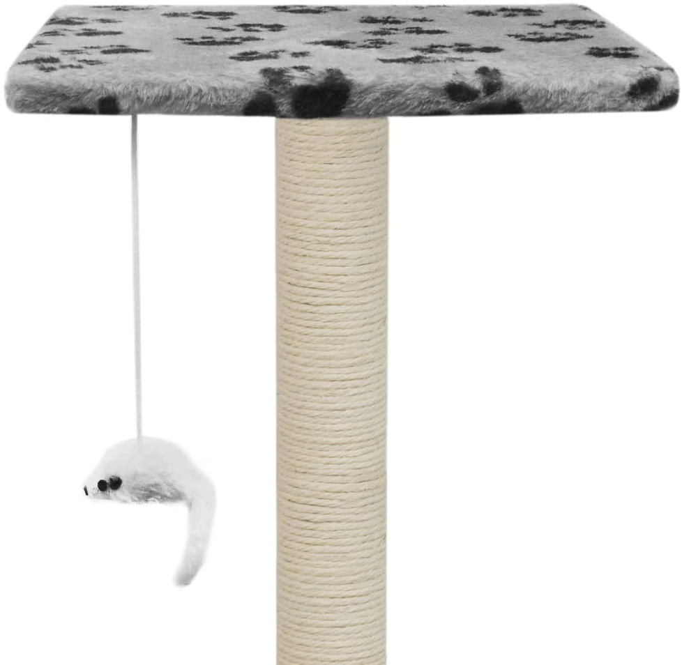Draskyklė katėms su stovu iš sizalio, 95cm, pilkos sp. pėdut.