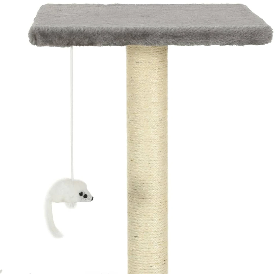 Draskyklė katėms su stovu iš sizalio, 95cm, pilka