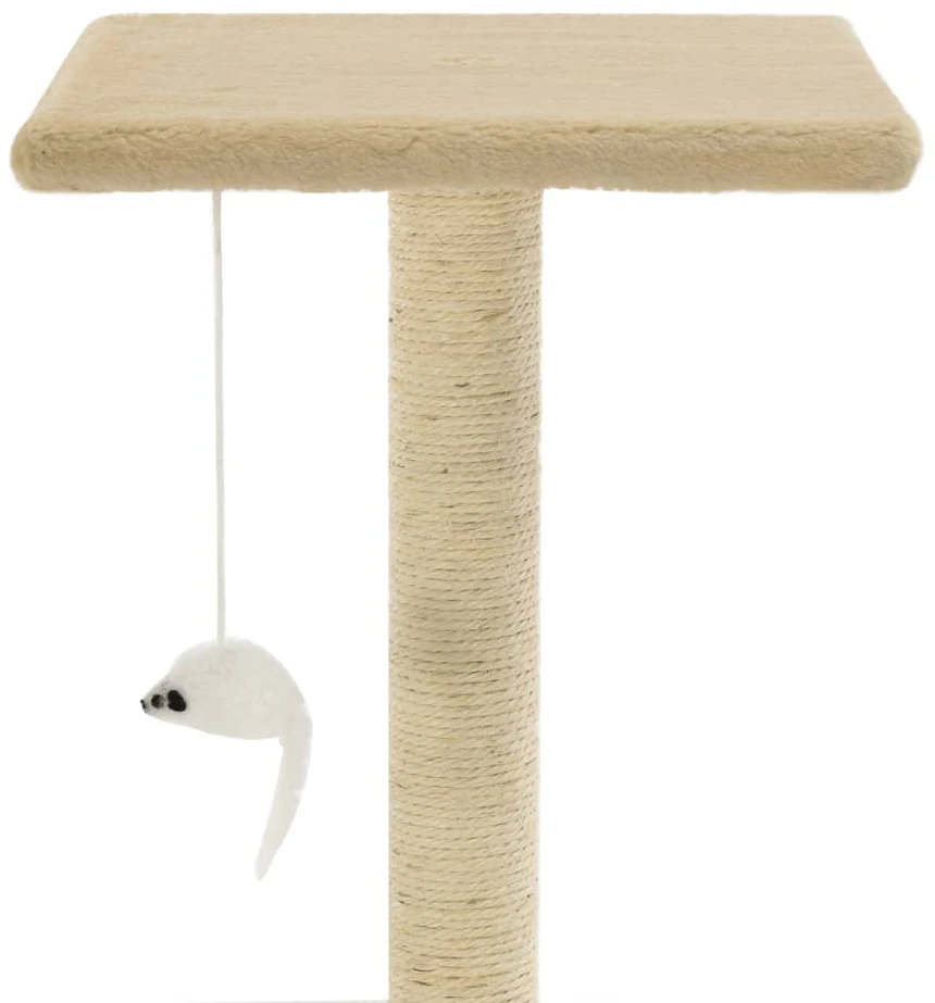 Draskyklė katėms su stovu iš sizalio, 95cm, smėlio spalvos