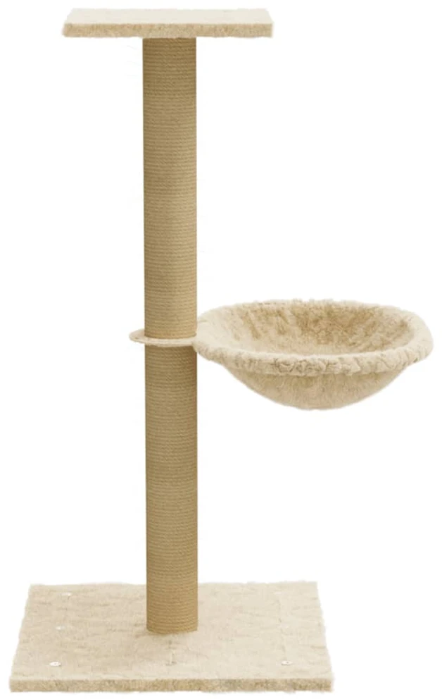 Draskyklė katėms su stovu iš sizalio, kreminės spalvos, 74cm