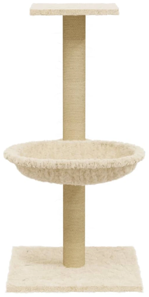 Draskyklė katėms su stovu iš sizalio, kreminės spalvos, 74cm