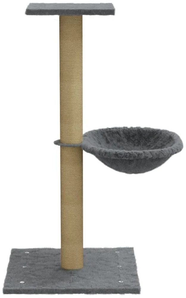 Draskyklė katėms su stovu iš sizalio, šviesiai pilka, 74cm