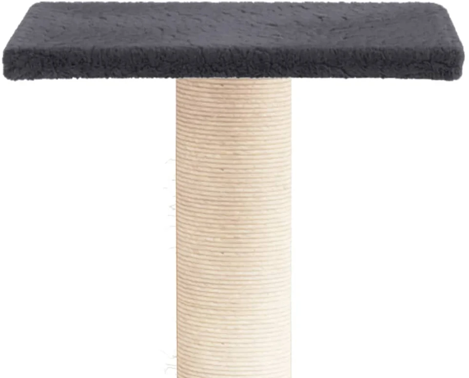 Draskymo stovas katėms su platforma, tamsiai pilkas, 38cm