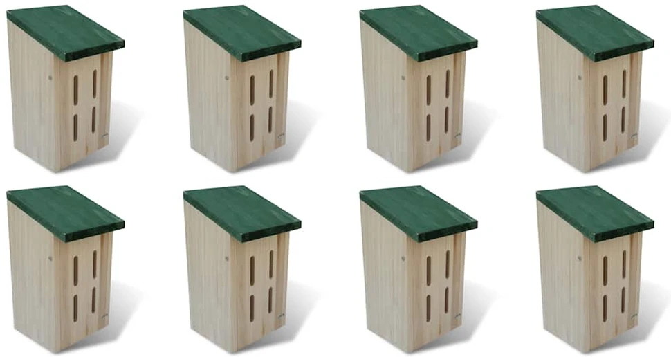 276007 Butterfly Houses 8 pcs Wood 14x15x22 cm (2x41291)
