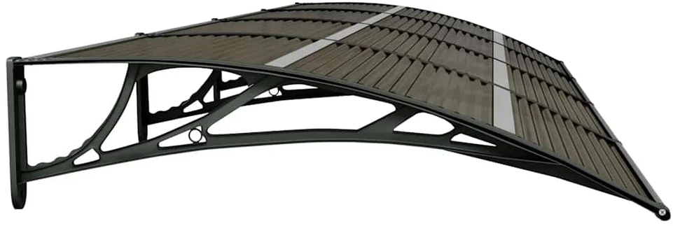 Stogelis durims, juodos spalvos, 350x100cm, polikarbonatas