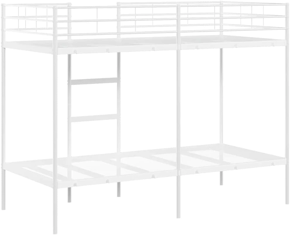 Dviaukštė lova be čiužinio Balta 90x200 cm Plienas