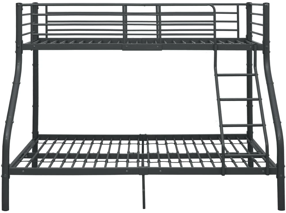 Dviaukštės lovos rėmas, juodas, 140x200cm/90x200cm, metalas