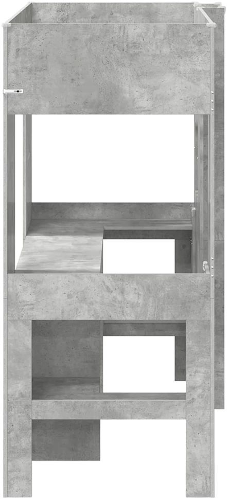 Lova Dviaukštės lovos rėmas su stalu Betono pilka 75 x 190 cm