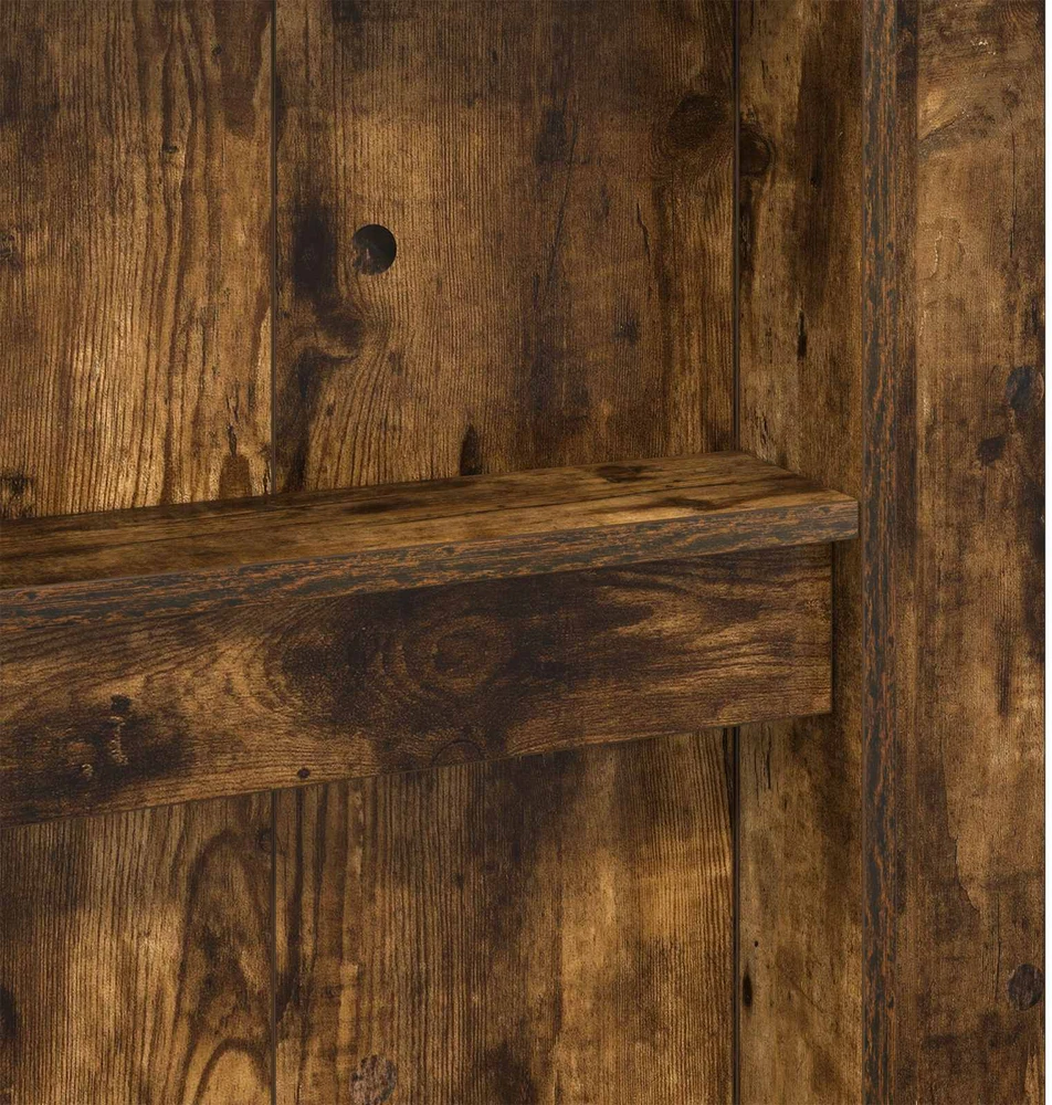 Lova Dviaukštės lovos rėmas su stalu Rūkyta ąžuolas 80 x 200 cm