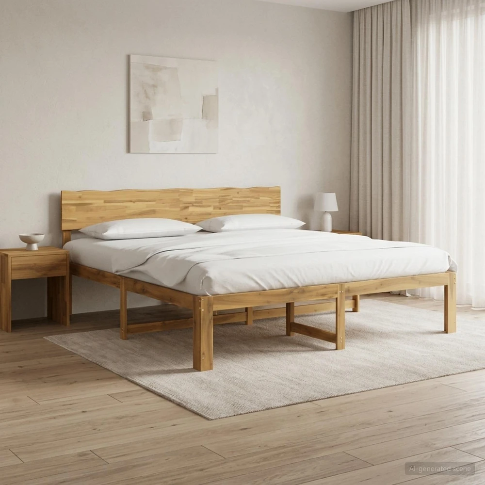 Lova Dviejų lovų rėmas su galvūgaliu ROSTOCK Balta 180 x 200 cm