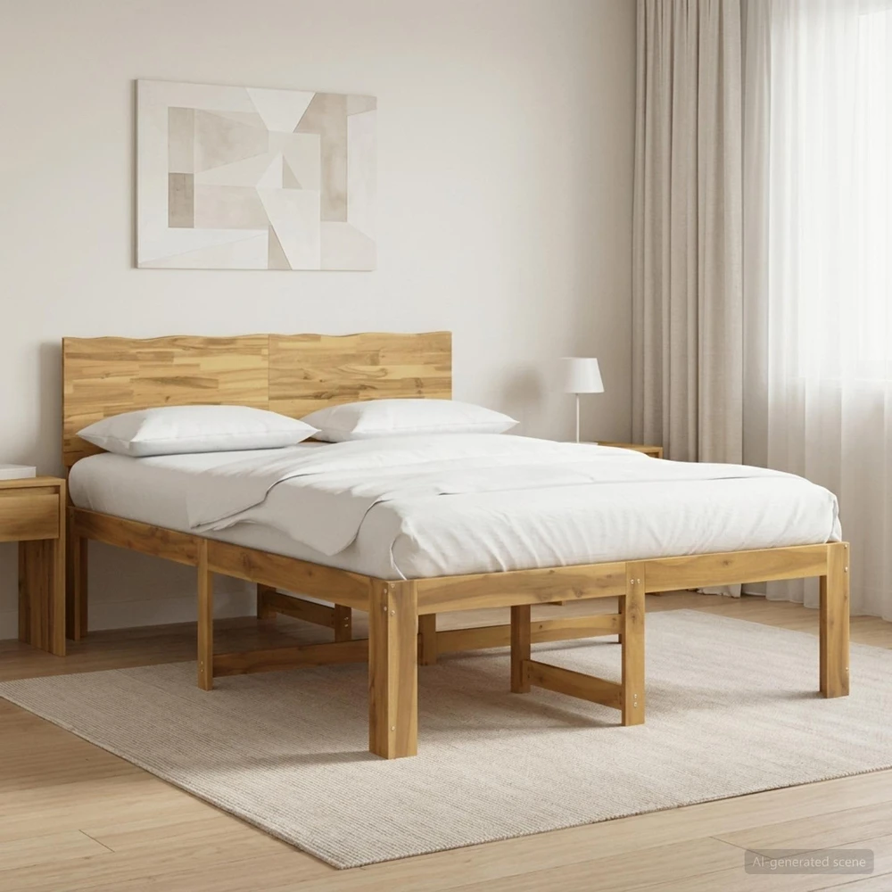 Lova Dviejų lovų rėmas su galvūgaliu ROSTOCK Balta 140 x 190 cm