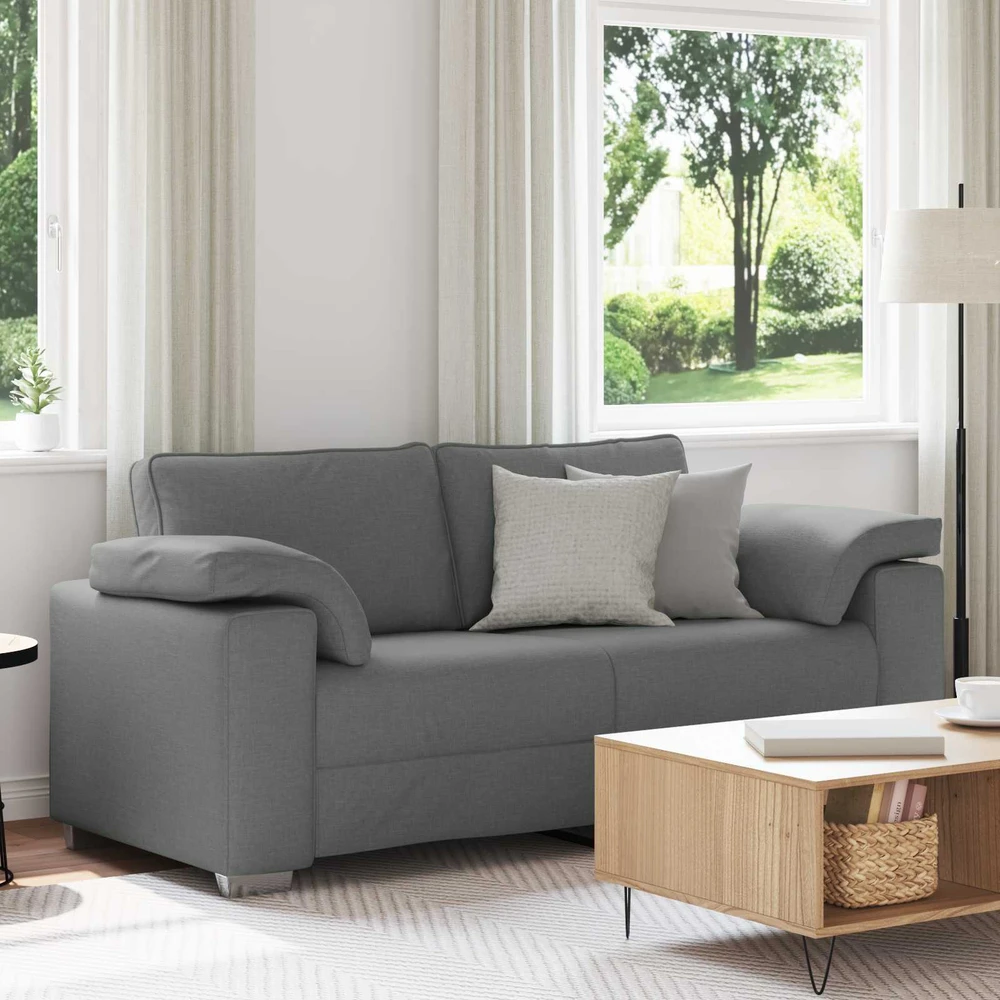 Dvivietė sofa Tamsiai pilka 180 cm audinys
