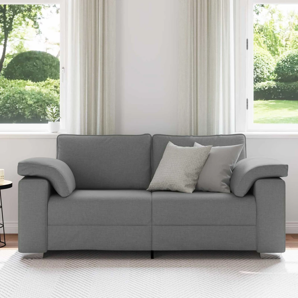Dvivietė sofa Tamsiai pilka 180 cm audinys
