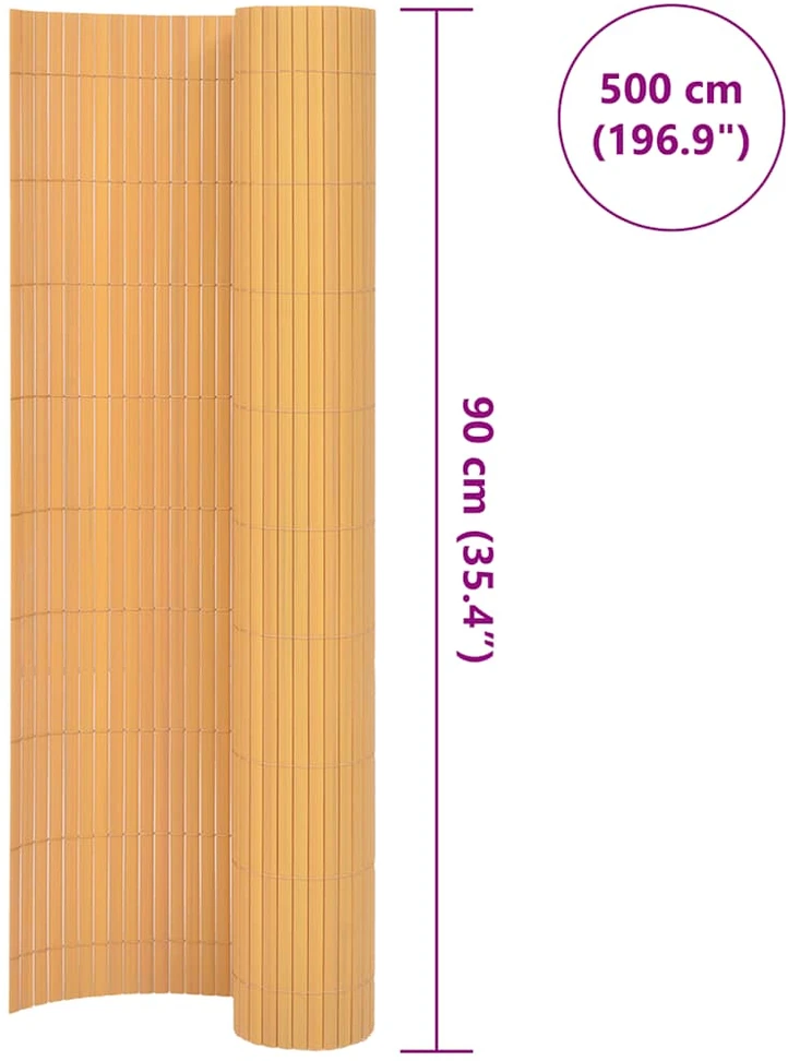Dvipusė sodo tvora, geltona, 90x500cm, PVC