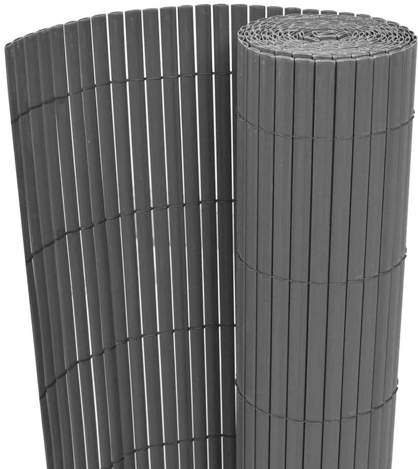 Dvipusė sodo tvora, pilka, 150x500cm, PVC