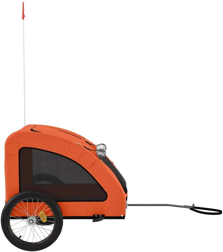 Dviračio priekaba augintiniams, oranžinė, audinys/geležis